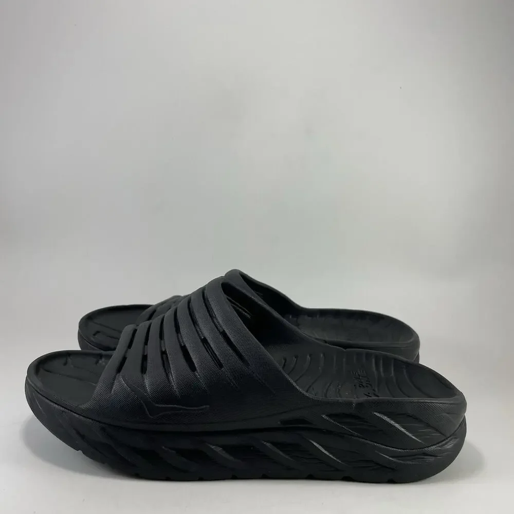 Hoka One One Ora Recovery 2 Mens Size 8 Black Foam Cushion Comfort Swim Slides